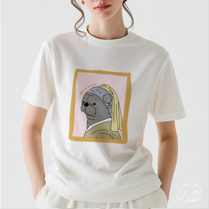 Pugirl with Pug Earring Unisex T-shirt