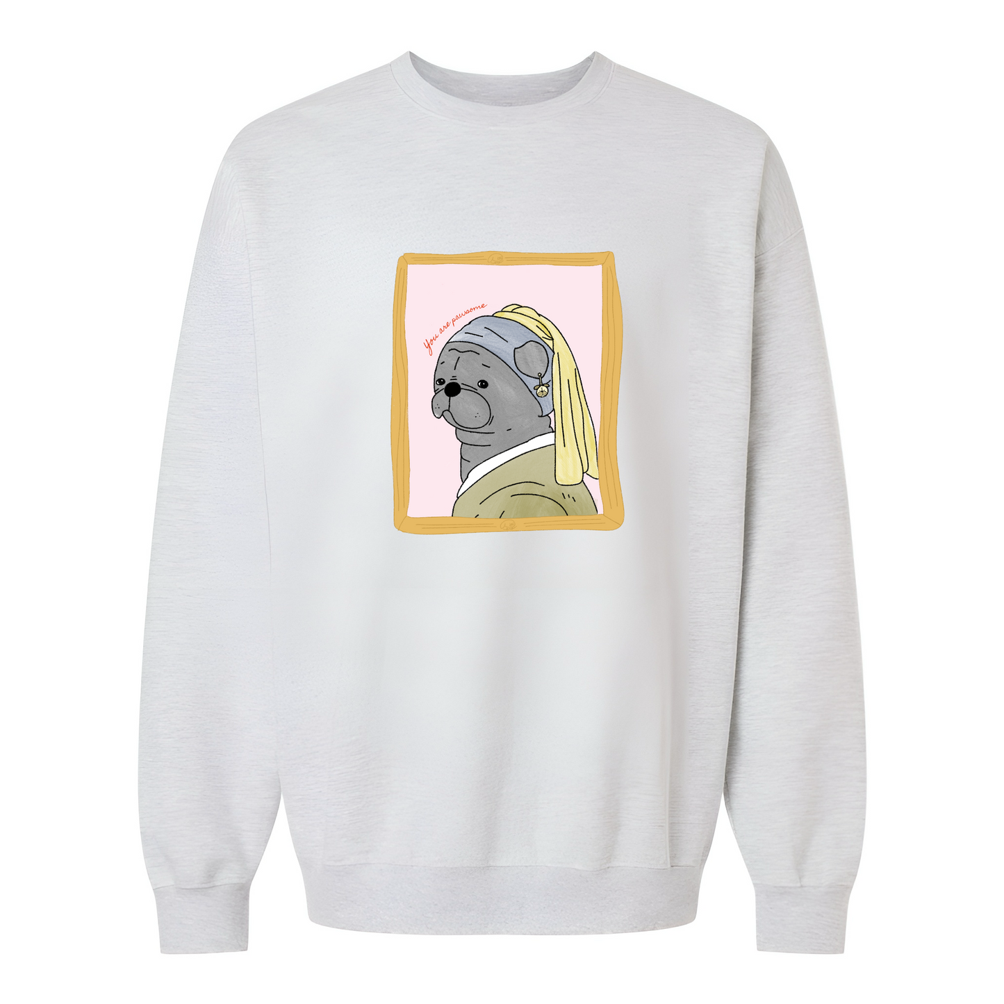 Pugirl with Pug Earring Unisex Sweatshirt