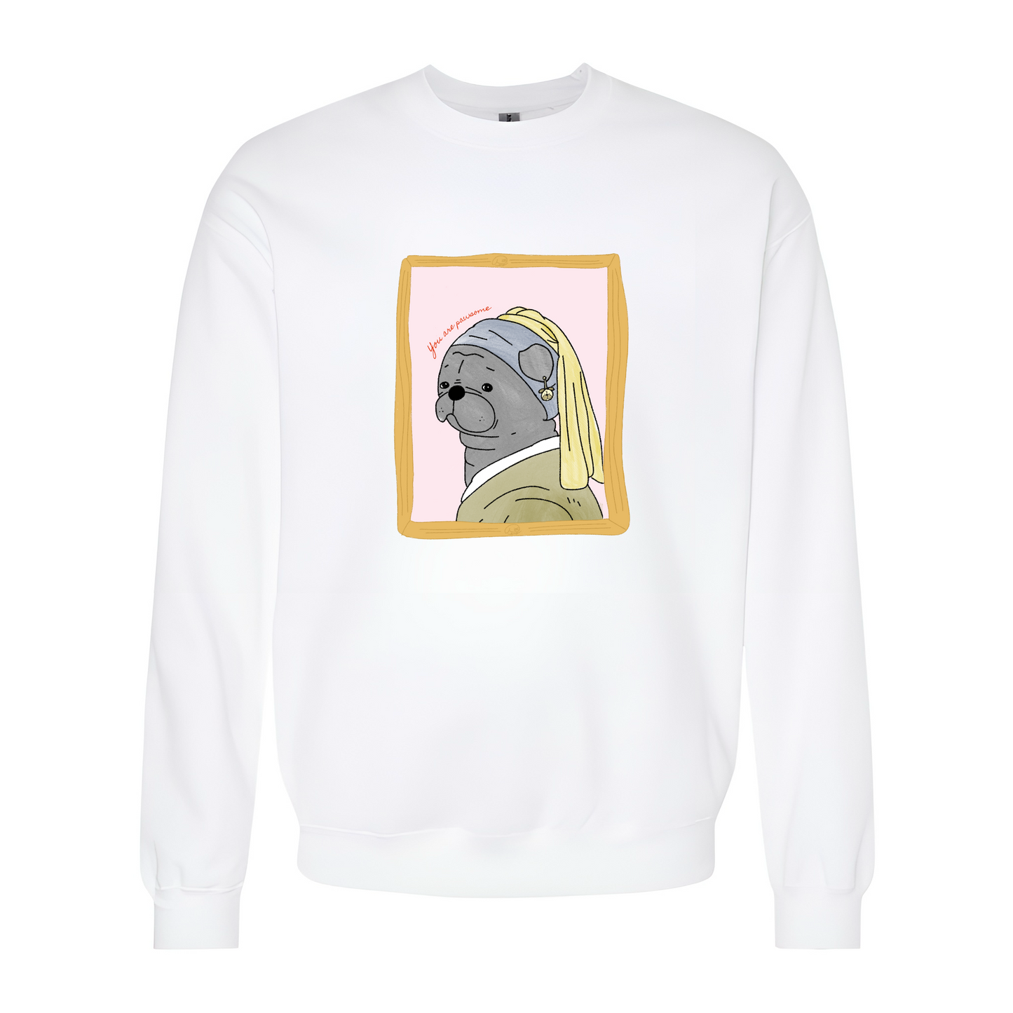 Pugirl with Pug Earring Unisex Sweatshirt