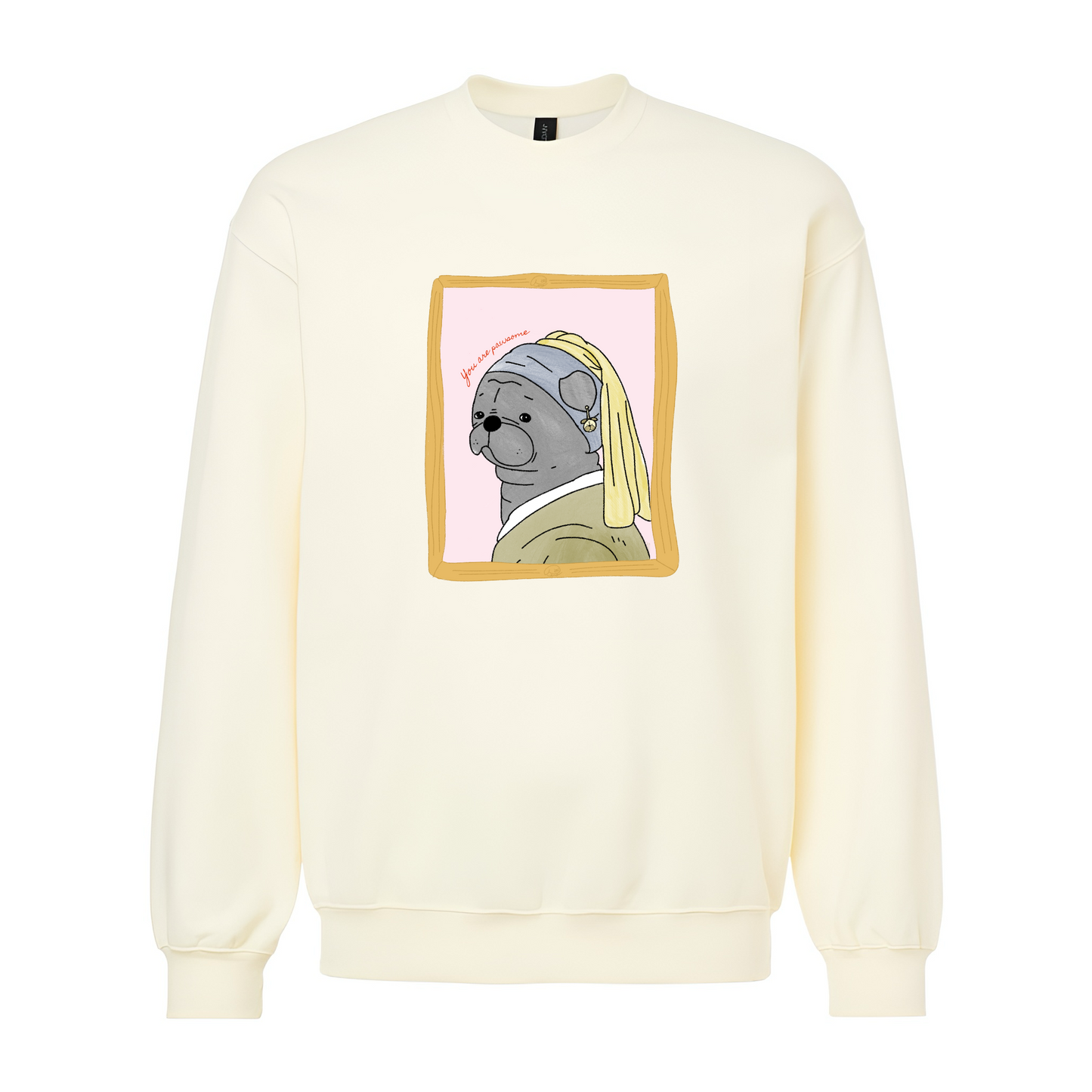 Pugirl with Pug Earring Unisex Sweatshirt