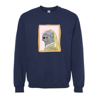 Pugirl with Pug Earring Unisex Sweatshirt