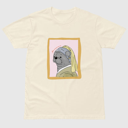 Pugirl with Pug Earring Unisex T-shirt