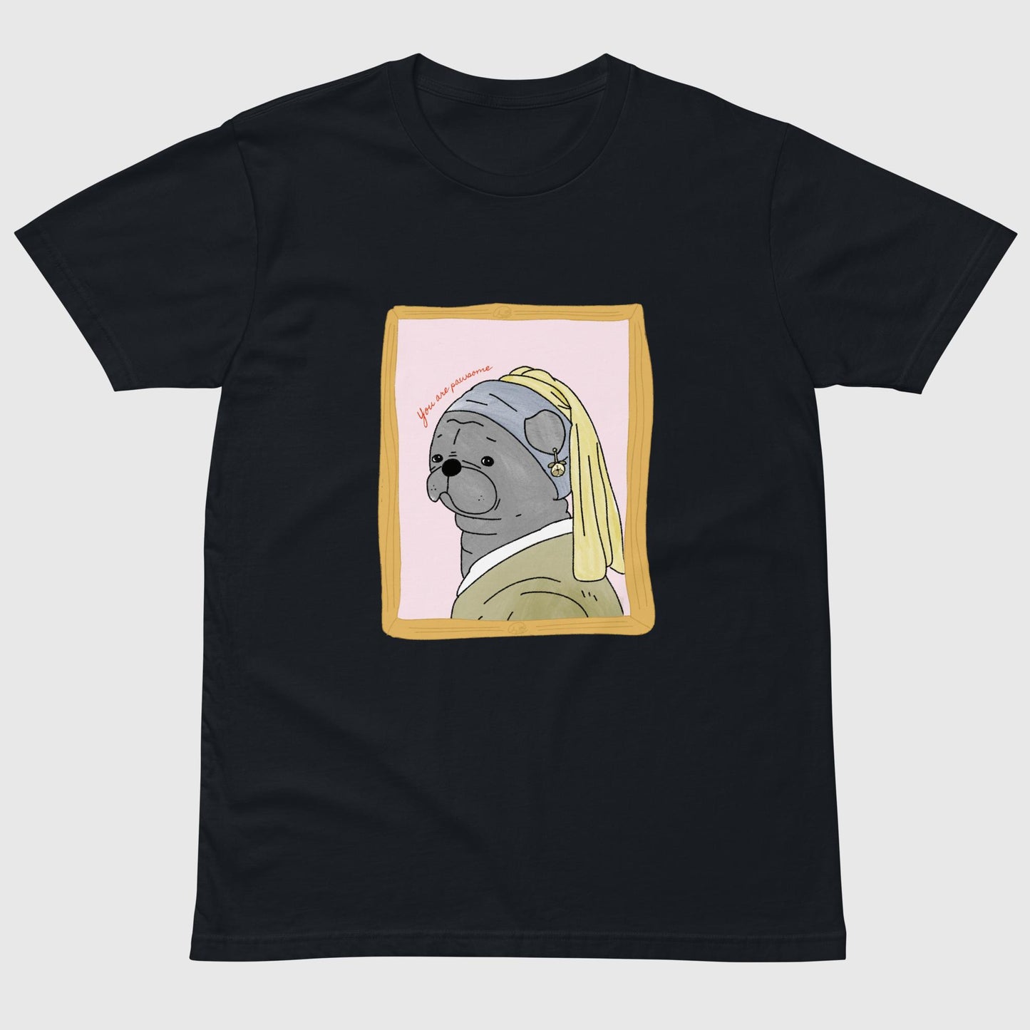 Pugirl with Pug Earring Unisex T-shirt