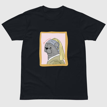 Pugirl with Pug Earring Unisex T-shirt