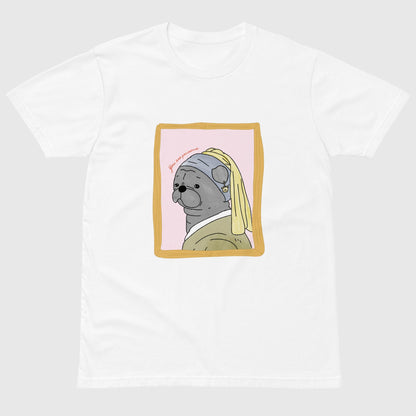 Pugirl with Pug Earring Unisex T-shirt